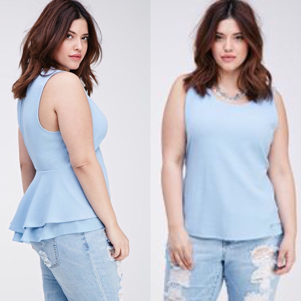 F21+ Plus | Chiffon Peplum Back